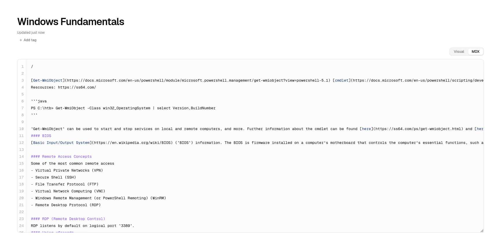 The same page in the MDX source view